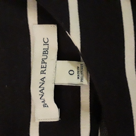 Banana Republic Navy Blue and White Striped Dress, Zip Up Back, Size 0 Bodycon - Picture 2 of 4